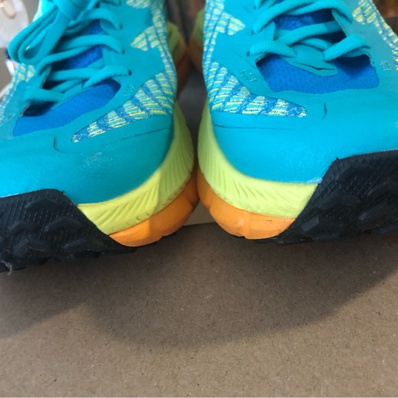 Hoka Vibrant Blue and Orange Athletic Shoes - Picture 6 of 8